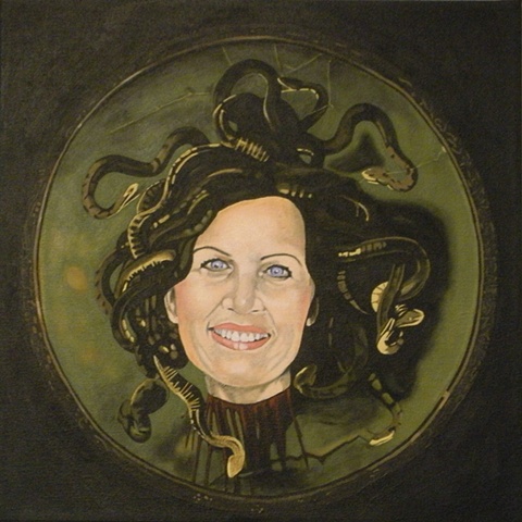 Michelle Bachmann as Caravaggio's Medusa