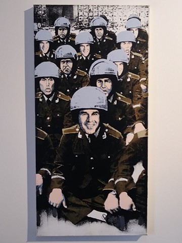 George W.Bush Riot Squad Battalion. 5th painting, American Colonialism, war on terror, Iraq war