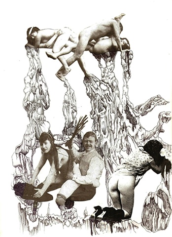 Ink, Collage , Automatic Drawing, Surrealism, Max Ernst, Andre Masson, eroticism
