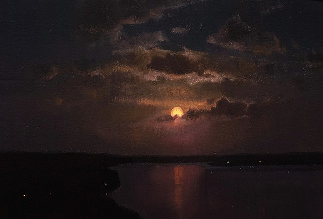 Devin Michael Roberts Art Moon Nocturne For Sale Landscape 