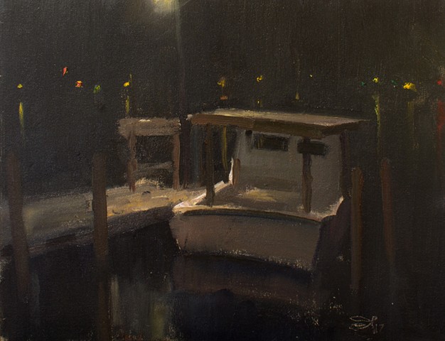 Devin Roberts Plein Air Painting Artist Night Nocturne 