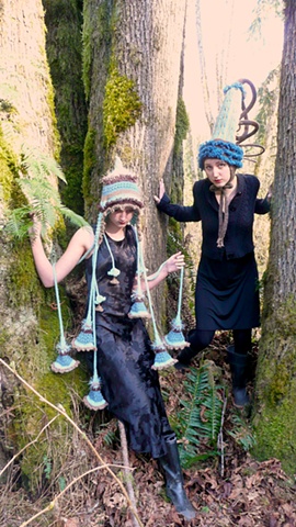 Nature Drag Forest Installation:  Seastarlet Party Hat & Diatomaceous Wedding Mantle