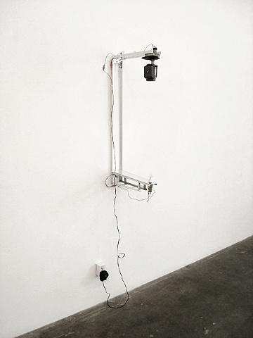 plesiochronous contemporary art sculpture surveillance camera spinning rotating live video klutch stanaway