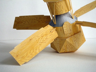 Gravity Probe B paper model, faux plywood on paper
