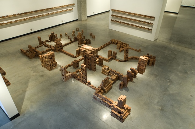 %Converge% is a two-part installation composed of 1123 modular bricks.  