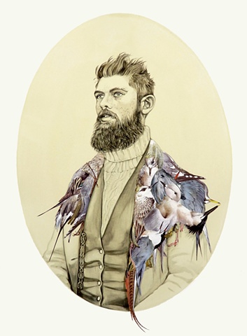 Man Adorned With Seabirds