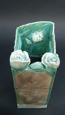 Rectangular Vase with Roses, View 1