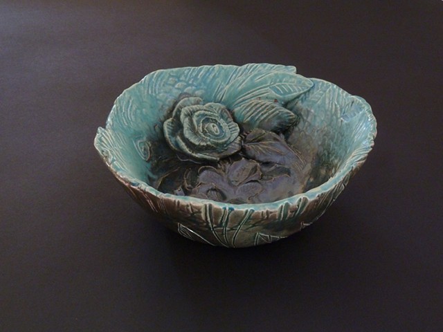 Carved Bowl with Rose 
SOLD