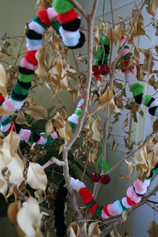 hanging cherries & garland detail