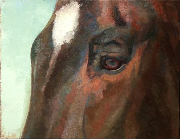pet portrait oil painting of horse