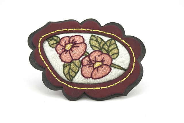 Embroidered Hollycock Flowers