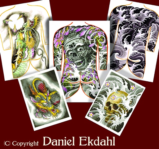 Tattoo art print flash japanese japan  daniel ekdahl family