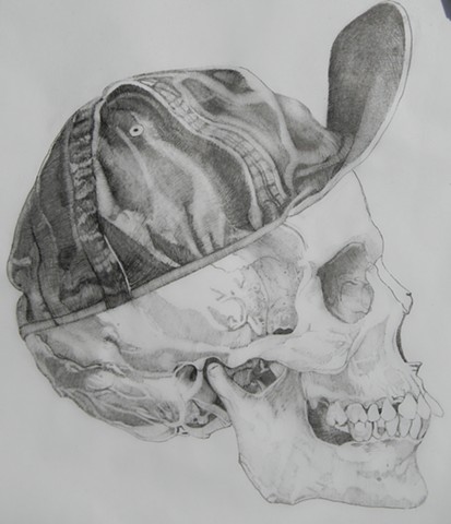 Skull with flip hat