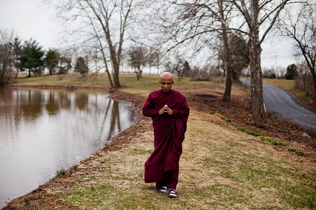 Bhante Sujatha, a resident monk from the Blue Lotus Temple in Illinois, often visits Pennsylvania and stays at Bodhi House. (click to read caption)