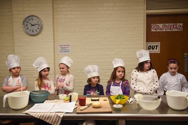 Participants in a  youth cooking class, East Berlin, Pennsylvania