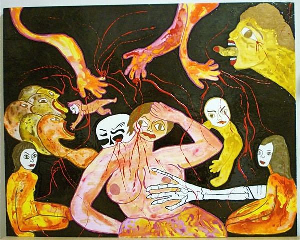 jenniferbeinhacker.com “self taught” “dialogues of the dead” “acrylic painting” painting surrealism expressionism  “”primitive art” “deviant art” dead death “folk art” “visionary art” “outsider art” “modern art” “contemporary art” women men children faces