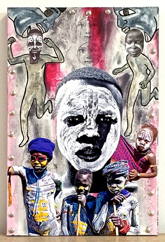 jenniferbeinhacker.com "art outside the edge" "mixed media" collage assemblage "folk art" "acrylic painting"ethiopia "east africa" "omo valley" boy boys children child