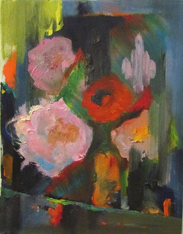 abstract floral still life painting