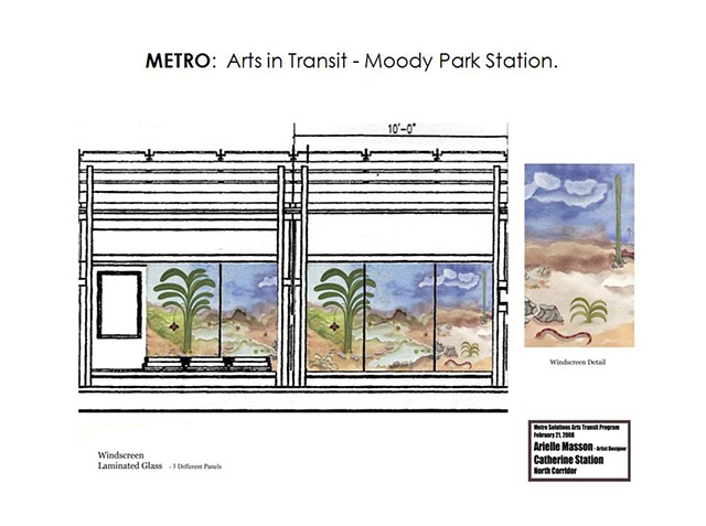 Metro - Light Rail Transit-
Houston, Texas.
"Moody Park"
North Line.
Platform Design.
Windscreens - Laminated Glass -
