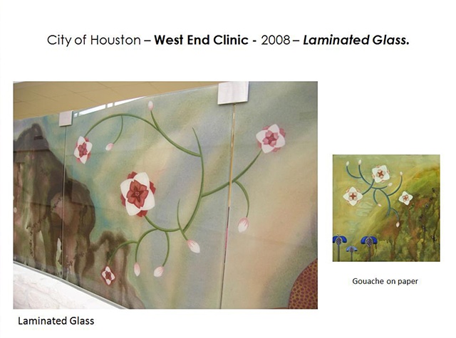 Good Neighbor Healthcare Center. Houston, Texas. 
Partition Wall - 2008.
Pocket wall with Laminated glass panels.
