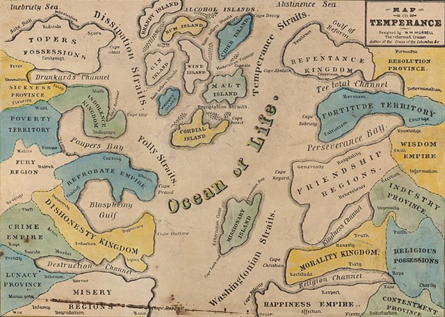 Temperance Map, 1846, William Meacham Murrell