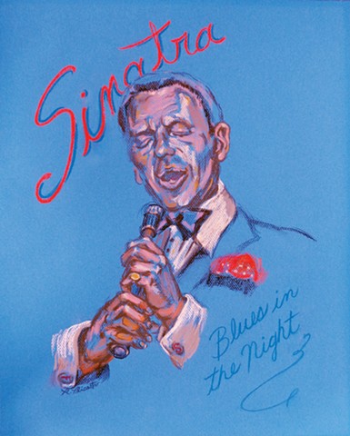 Frank Sinatra 100 Birthday Celebration Tresorie Gallery Hoboken, NJ Pastel 16" × 20 "