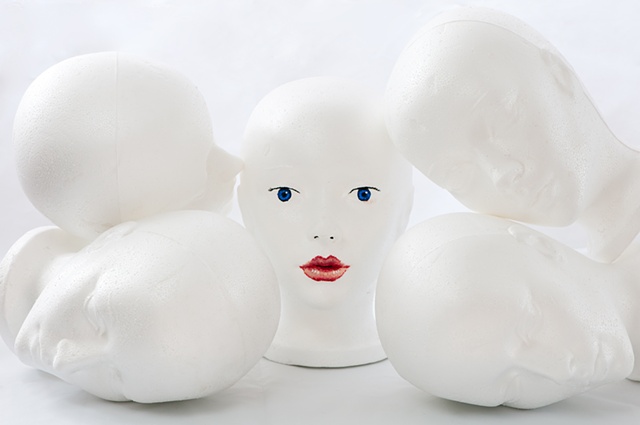 Styrofoam high-key heads