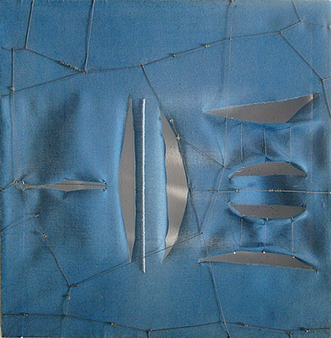 blue minimalist sculpture abstract