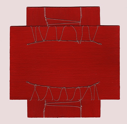 abstract spiritual red thread paint