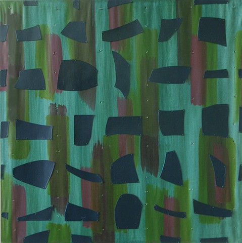 sealike purple green red waves sewing abstraction cut-outs painting bushmarks Franz Kline 