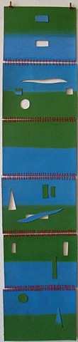 cut-outs abstract blue green red landscape