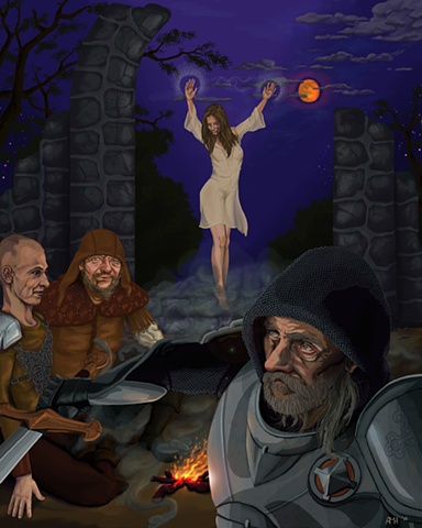 Fantasy illustration witch magic