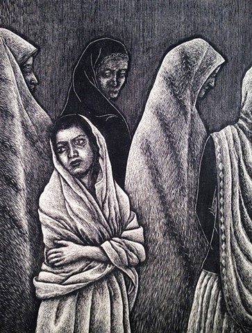 Wood Engraving depicting south asian cultural issue
