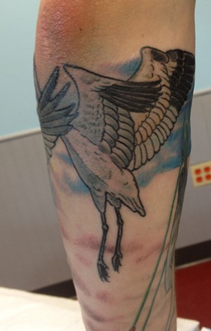 crane tattoo 2
