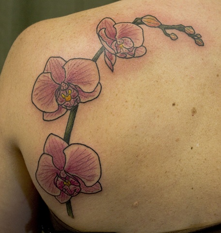 Orchid Back Tattoo