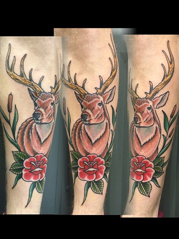 deer head tattoo