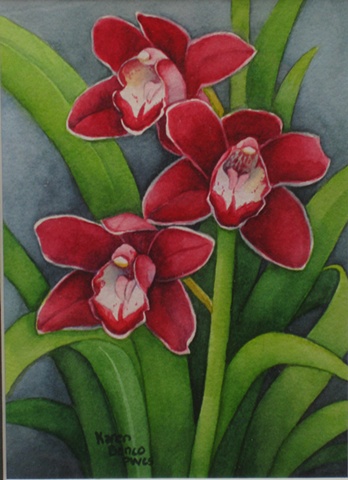 Orchids Red 3-Framed