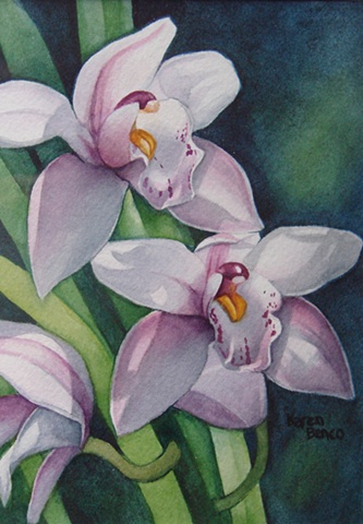 Orchids Pink Cymbidium-Framed