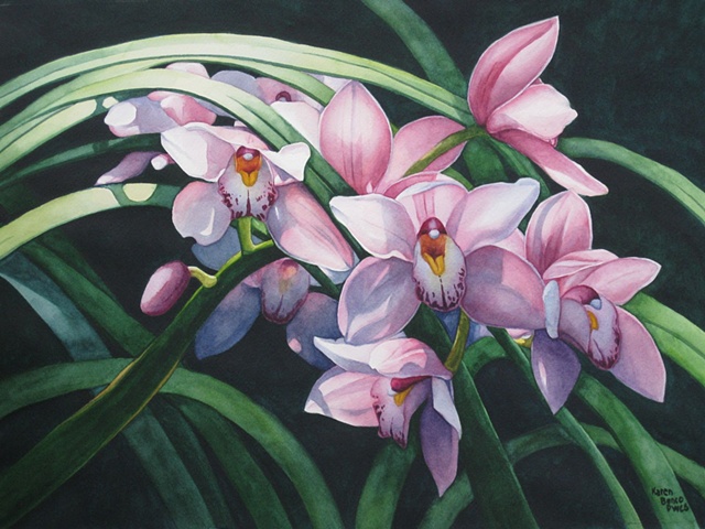 Orchids Pink 18X24-Framed