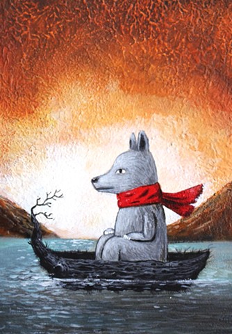 Wolf in Boat