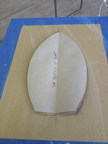 Making a template for the boat in paper, getting ready to build