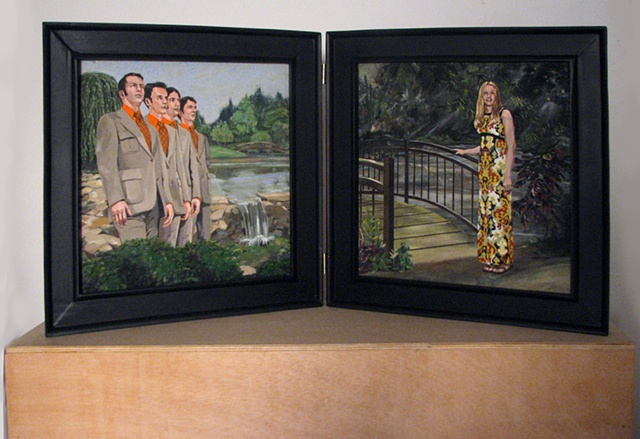 painting in two panels of the Christian singing group The Young Deacons and Christian singer April Turner by Chris Mona