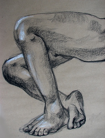 drawing of male legs by Chris Mona