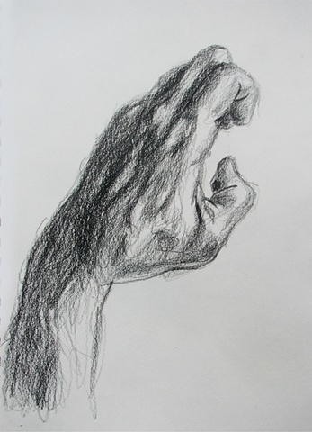 drawing of hand by Chris Mona