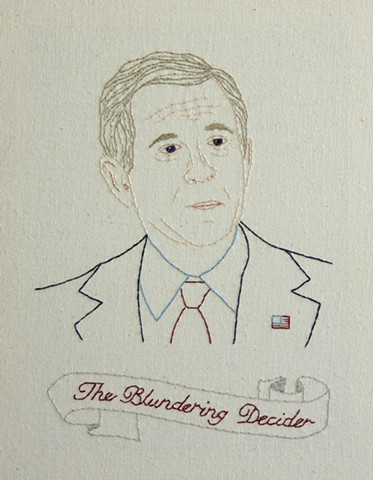 George W. Bush embroidery fiber art US Presidents american history