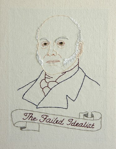 John Quincy Adams embroidery fiber art US Presidents american history