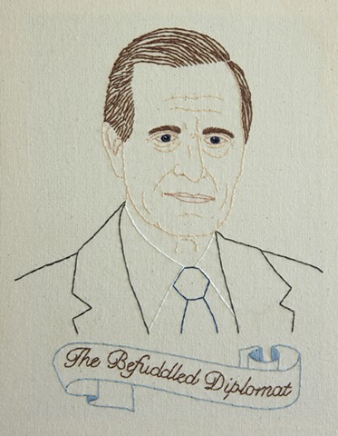 George H.W. Bush embroidery fiber art US Presidents american history