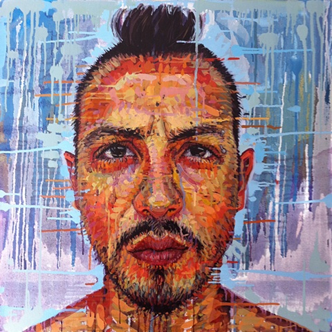 face, head, portrait, painting of people with a mohawk, matthew ivan cherry
