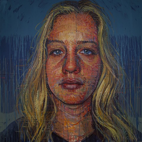 portrait, face, head, girl, painting