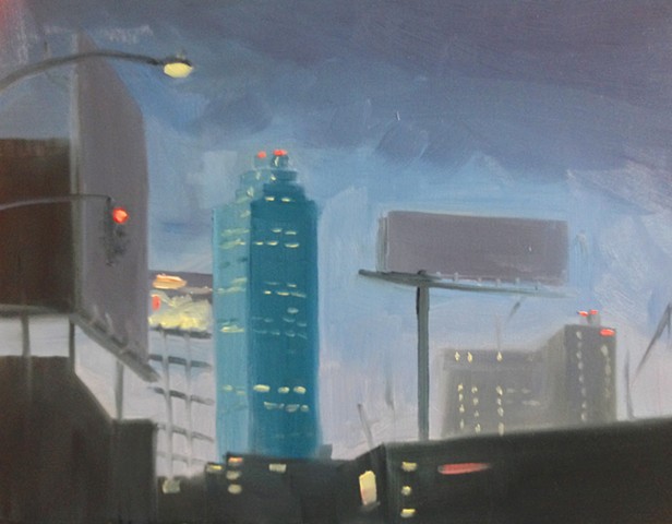 landscape, nyc, urban landscape, oil painting, queens, Long Island City
